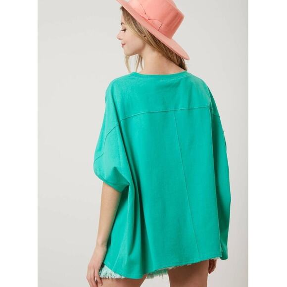 Fantastic Fawn Rolling Stones Green Oversized Shirt Tongue Graphic Womens Medium - Picture 2 of 12